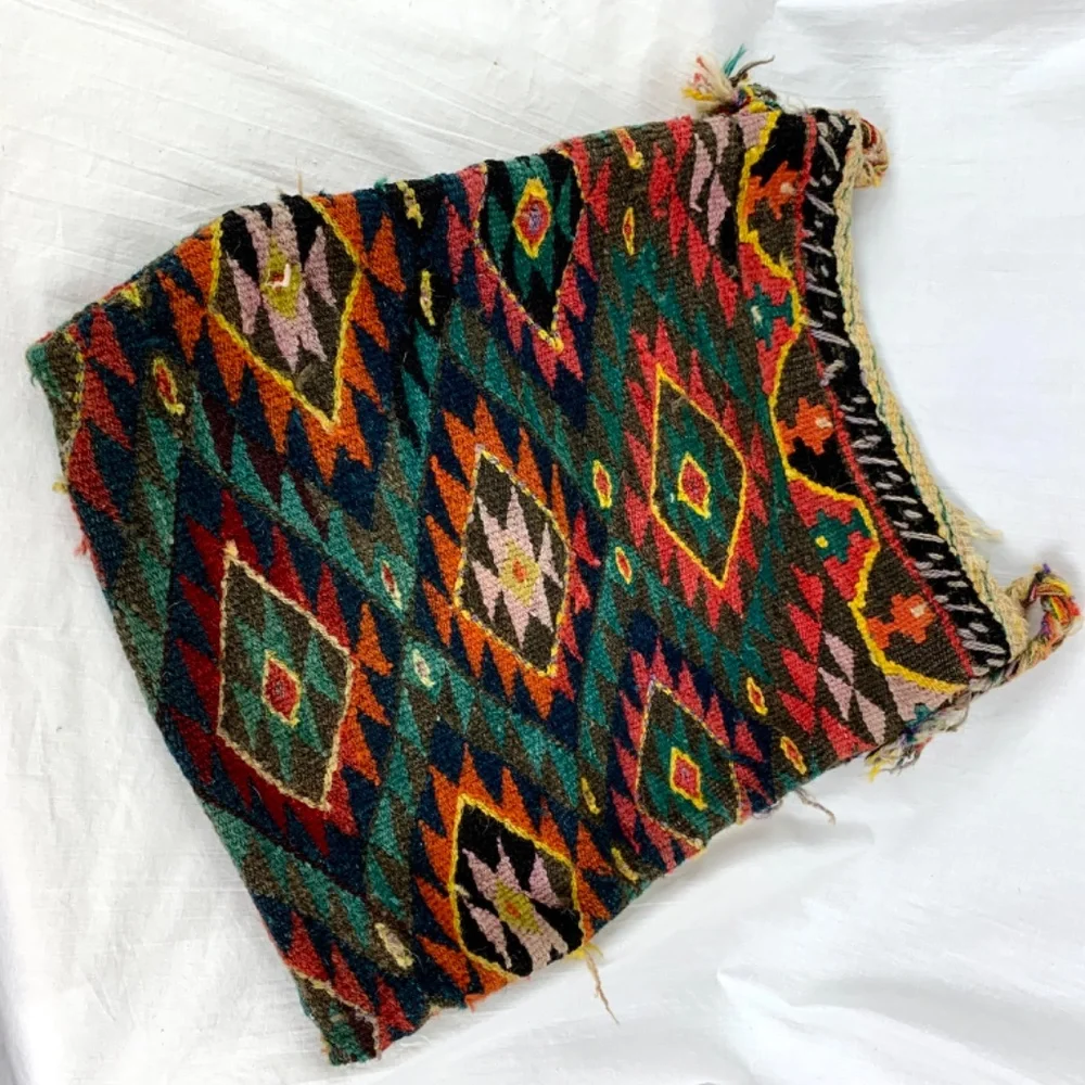 Antique Middle East Camel Saddle L Bag Hand Woven Rug 2 Hooks Tribal Ethnic
